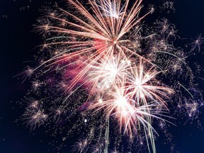 An image of fireworks tweeted by the Town of Oakville on May 21, 2023.