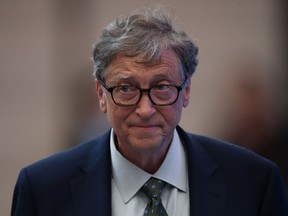 Microsoft founder Bill Gates attends a forum at the first China International Import Expo (CIIE) at the National Exhibition and Convention Centre on November 5, 2018 in Shanghai, China. (Photo by Lintao Zhang/Getty Images)