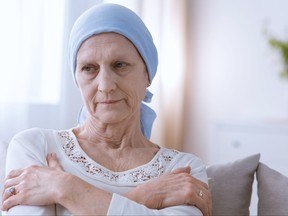 A cancer patient is worried about being a burden to her boyfriend.
