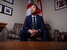 Independent MP Kevin Vuong (Spadina-Fort York) in his office in Ottawa, Ont. on Thursday, March 23, 2023.