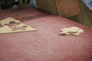 Leather cut-outs of the shape of the state of Texas at Oliver Saddle Shop in Amarillo. IAN SHANTZ/TORONTO SUN