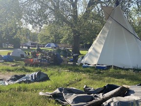 Tent, or teepee, that houses what has been designated a sacred fire.