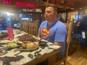 The Big Texan in Amarillo is a uniquely West Texas dining experience, as 36-year-old Seth from Indiana will attest. He tried the 72-oz steak challenge and didn’t quite finish his meal. IAN SHANTZ/TORONTO SUN