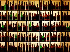 Beer bottles from all over the world.