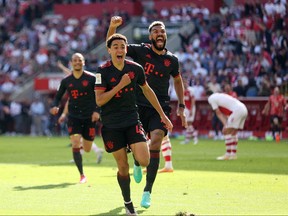 Bayern Munich's Jamal Musiala celebrates scoring