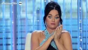 Katy Perry seen reacting to a contestant on Season 21 of American Idol