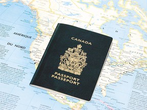 Undated handout photo of a Canadian passport.