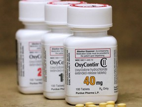 Bottles of prescription painkiller OxyContin pills