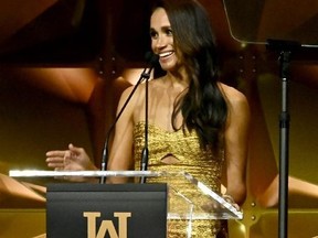 Woman of Vision Meghan, The Duchess of Sussex speaks onstage during the Ms. Foundation Women of Vision Awards: Celebrating Generations of Progress & Power at Ziegfeld Ballroom on May 16, 2023 in New York City. (Photo by Astrid Stawiarz/Getty Images Ms. Foundation for Women)