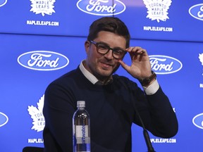 Kyle Dubas speaks.