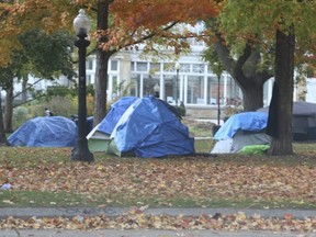 Tents with people who are homeless are seen throughout Allan Gardens in downtown Toronto, Oct. 19, 2022.