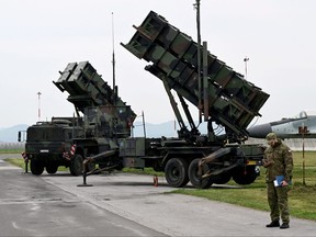In this file photo the Patriot missile defence system is seen at Sliac Airport, in Sliac, near Zvolen, Slovakia, May 6, 2022.