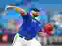 Toronto Blue Jays starting pitcher Alek Manoah throws a pitch against the New York Yankees during the first inning at Rogers Centre in Toronto, May 15, 2023.