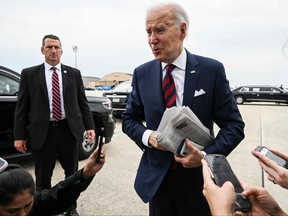 U.S. President Joe Biden speaks to reporters