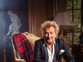 Rod Stewart in May 2023 promoting whisky brand Wolfie's.