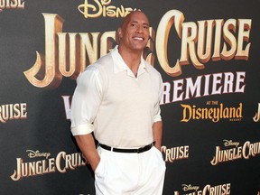 Dwayne Johnson attends the premiere of Jungle Cruise