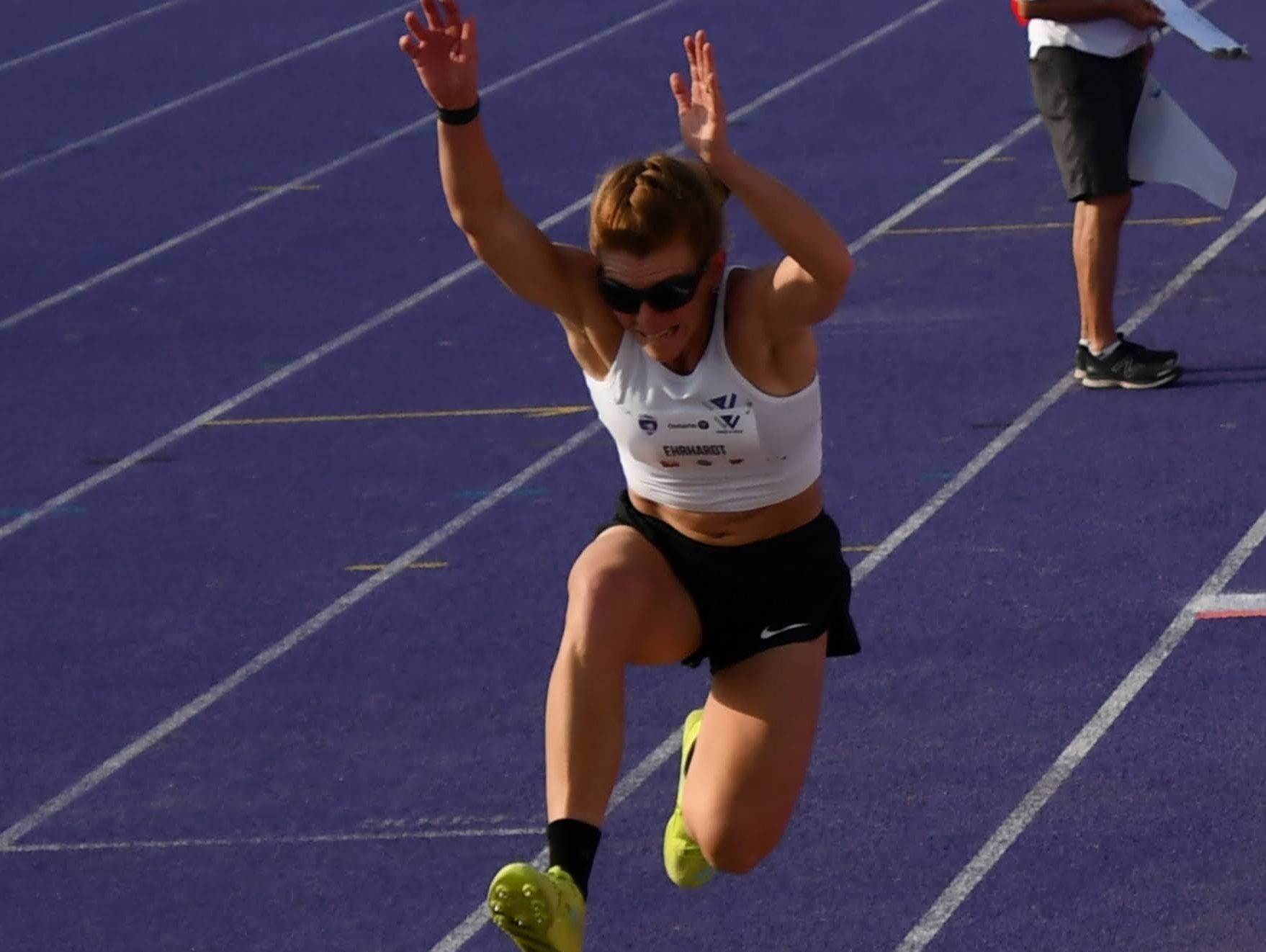 Caroline Ehrhardt set the Canadian women's triple jump record of 14.03 metres on Sunday in London, Ont.


