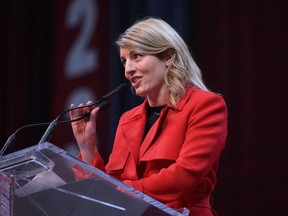 Minister of Foreign Affairs Mélanie Joly makes an address at the 2023 Liberal National Convention in Ottawa, on Thursday, May 4, 2023. The Trudeau government is expelling Chinese diplomat Zhao Wei, whom Canada's spy agency alleged was involved in a plot to intimidate Conservative MP Michael Chong and his relatives in Hong Kong.