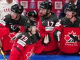 Canada's Samuel Blais celebrates a goal.