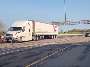 An Oakville man, 30, was killed in a head-on collision with a truck while driving the wrong way on Hwy. 410, south of Steeles Ave. W., in Brampton on Wednesday, May 10, 2023.