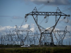 Rows of power lines are shown which people use for electricity in Mississauga, Ont., on Monday, August 19, 2019.