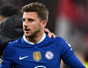 Chelsea's England midfielder Mason Mount is pictured at the end of the UEFA Champions League Group E soccer match
