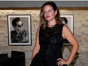Designer and model Jade Jagger poses during the inauguration of her exhibition "Don't take it personally" at Studio 57 gallery in Paris, France, July 6, 2017.