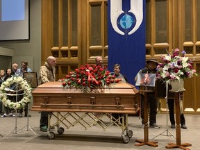 Mourners are pictured at a public visitation for iconic musician Gordon Lightfoot on May 7, 2023. (Jane Stevenson,Toronto Sun)