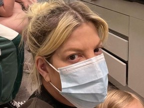 Tori Spelling and family in hospital.