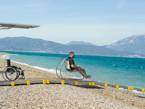 “Seatrac does not provide only independent access to the sea. It provides dignity and independence to people with mobility issues that want to enjoy swimming,” said Ignatios Fotiou, one of the inventors of the beach device.