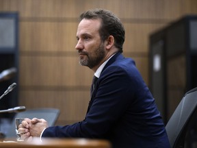 Alexandre Trudeau, brother of Prime Minister Justin Trudeau and member of the Pierre Elliott Trudeau Foundation, prepares to appear before the Standing Committee on Access to Information, Privacy and Ethics, studying foreign interference, on Parliament Hill in Ottawa, Wednesday, May 3, 2023.