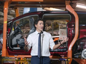 Justin Trudeau at Stellantis Windsor plant