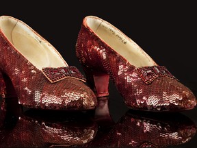 This Oct. 11, 2011 file photograph obtained Dec. 15, 2011 courtesy of Profiles in History shows the famous Ruby Slippers worn by actress Judy Garland in the fabled 1939 movie "Wizard of Oz."