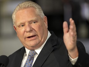 Premier Doug Ford was at Transform Automotive in London, Ont. on May 24 to announce new funds for skilled jobs training.