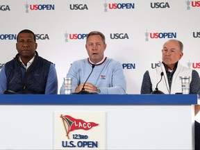 PGA President Fred Perpall, CEO Mike Wahn and Chief Championships Officer John Bodenhamer speak.