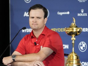 United States captain Zach Johnson attends a press conference a year out from the Ryder Cup.