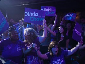 Olivia Chow supporters cheer