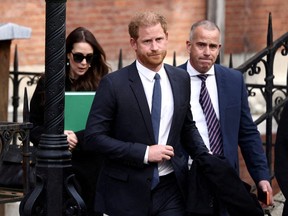 Prince Harry, Duke of Sussex, leaves the High Court in London, March 27, 2023.