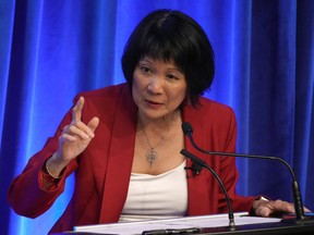 Candidate Olivia Chow attends a mayoral debate in Toronto