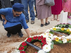 Mourners attend the funeral of Hana Nachenberg