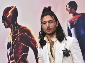 Ezra Miller at the Flash premiere in Los Angeles