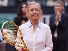 Martina Navratilova is awarded the "Golden Racket."