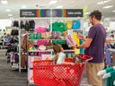 A customer shops through Pride Month accessories at a Target store on June 06, 2023 in Austin, Texas. (Photo by Brandon Bell/Getty Images)