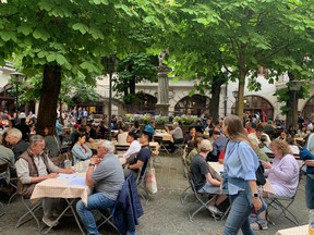Hofbrauhaus beer garden.