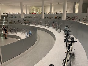 Bicycle display at the Pinakothek Modern