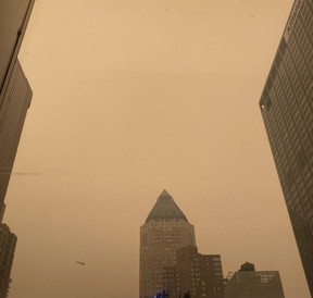 The hazy sky from midtown Manhattan, N.Y., can be seen Wednesday, June 7, 2023.