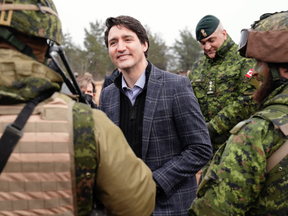 Trudeau with military