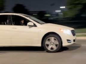 This white Mercedes and the suspects inside the vehicle are being sought by York Regional Police.