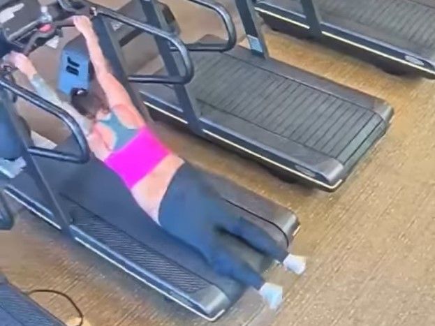 Woman S Bare Butt Exposed After Treadmill Workout Goes Wrong