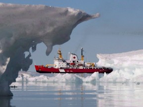 The Canadian Coast guard's medium icebreaker Henry Larsen is seen in Allen Bay